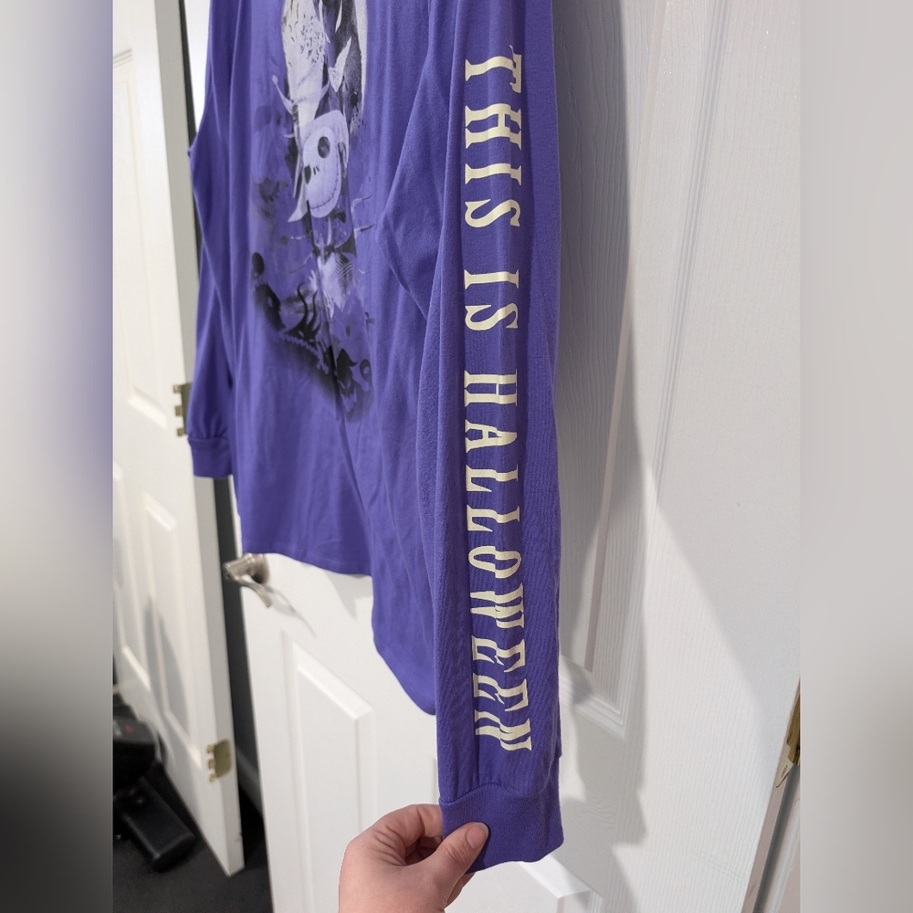 Disney Nightmare Before Christmas Purple Long Sleeve Graphic Tee in Size XL - Picture 9 of 10
